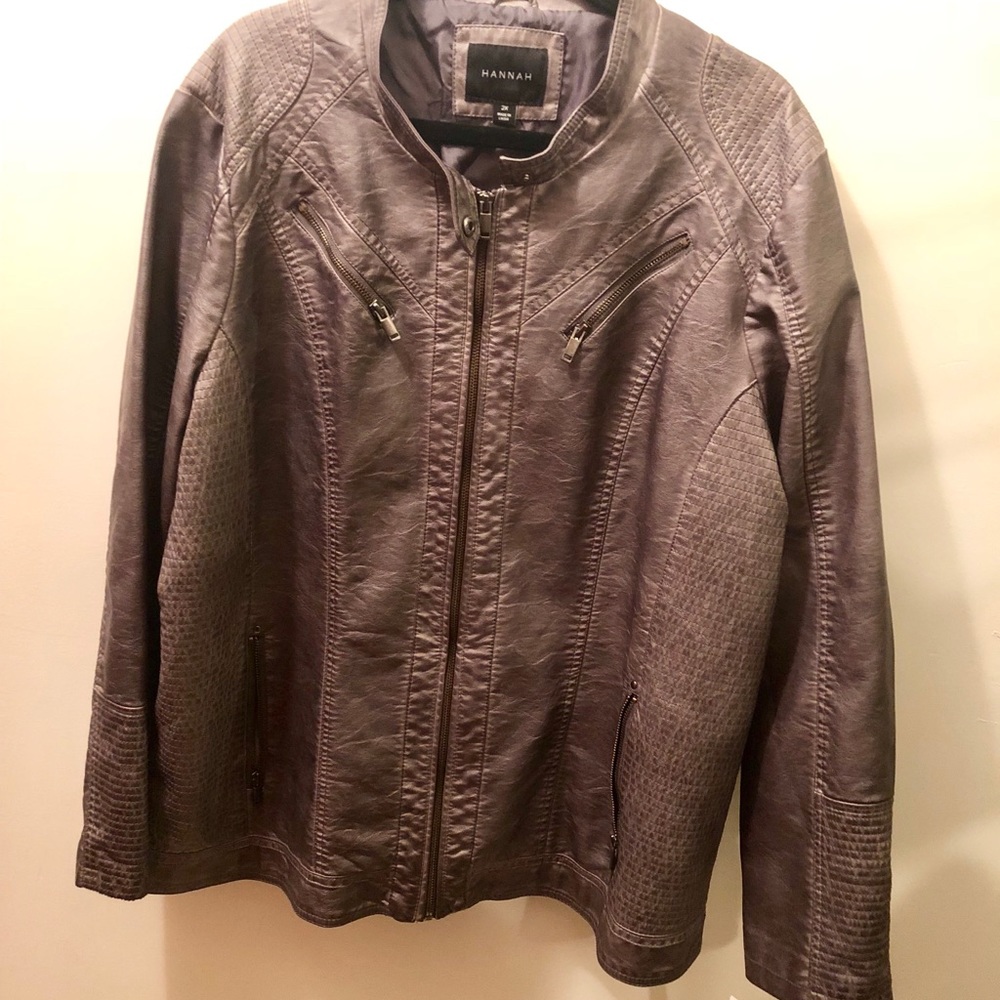 NWT Hannah Jacket Grey Leather XXL